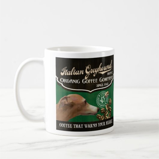 Italienischer Windhund-Marke - Organic Coffee Kaffeetasse (Links)