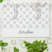 Italienischer Windhund mit Individuelle Name Geschirrtuch (Gefaltet)