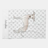 Italienischer Windhund mit Individuelle Name Geschirrtuch (Horizontal)