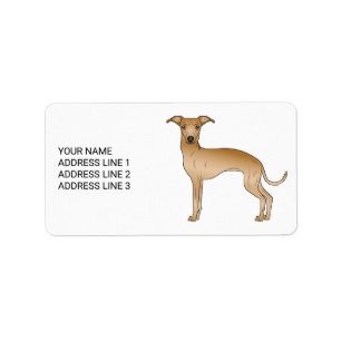 Italienischer Windhund mit individuellem Text Adressaufkleber