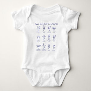 Italienischer Windhund-Ohr-Sprache Baby Strampler