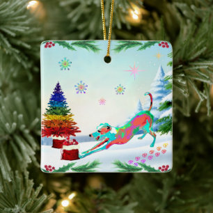 Italienischer Windhund-Schmuck Keramikornament