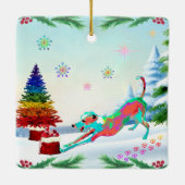 Italienischer Windhund-Schmuck Keramikornament (Rückseite)