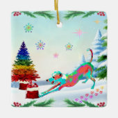 Italienischer Windhund-Schmuck Keramikornament (Vorderseite)