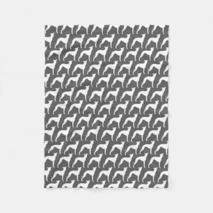 Italienischer Windhund-Silhouette-Muster Fleecedecke