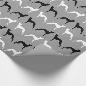 Italienischer Windhund-Silhouette-Muster Geschenkpapier (Ecke)