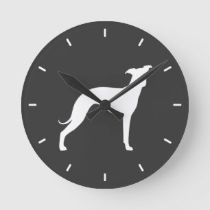 Italienischer Windhund-Silhouette Runde Wanduhr