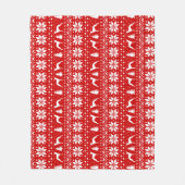 Italienischer Windhund-Silhouette-Weihnachtsmuster Fleecedecke (Vorderseite)