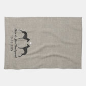 Italienischer Windhund-Silhouetten mit Herzen Geschirrtuch (Horizontal)