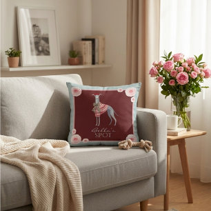 Italienischer Windhund Süßer Hund Blumen Kariertes Kissen