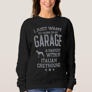 Italienischer Windhund-Vater Auto Garage Treffpunk Sweatshirt