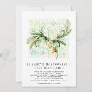 Italienischer Zitronenhain Boho-Botanische Einla Save The Date