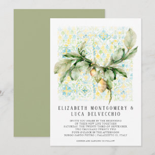 Italienischer Zitronenhain Boho-Botanische Hochz Einladung