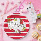 Italienischer Zitronenmeer Roter Streifen Pappteller (Party)