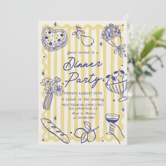 Italienisches Abendessen La Dolce Vita Einladung z (Stehend Vorderseite)