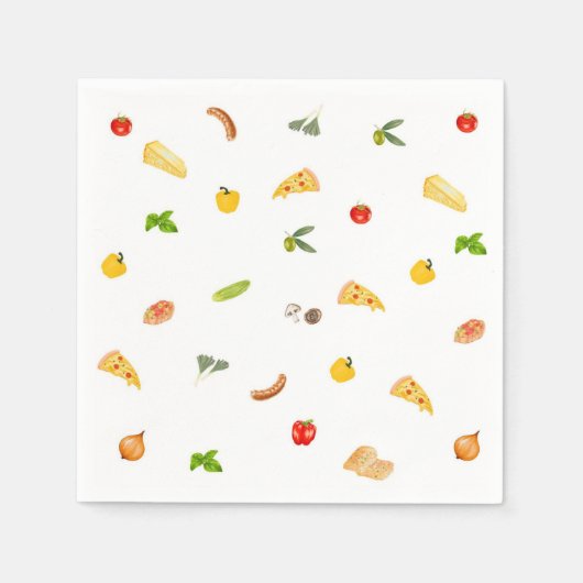 Italienisches Abendessen Pizza Elegantes Party Pap Serviette (Vorderseite)