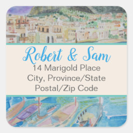 Italienisches Adressetikett (20) Quadratischer Aufkleber