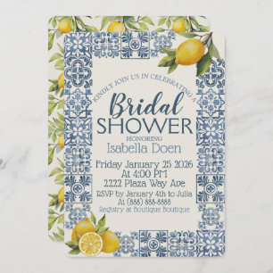 Italienisches Amalfi Coast Themed Custom Brautpart Feiertagskarte