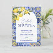 Italienisches Amalfi Küste Inspiriertes Brautparty Einladung (Stehend Vorderseite)