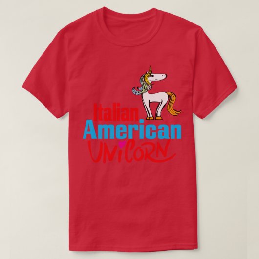 Italienisches amerikanisches Einhorn 3 T-Shirt (Design vorne)