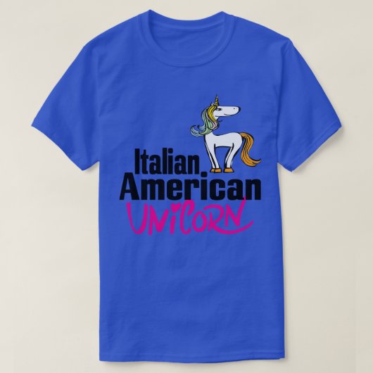 Italienisches amerikanisches Einhorn 4 T-Shirt (Design vorne)
