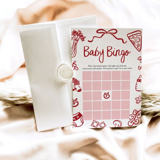 Italienisches Baby Bingo Baby Shower Game Einladung