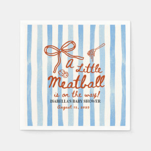 Italienisches Baby Shower Thema Blaue Streifen Serviette