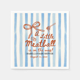 Italienisches Baby Shower Thema Blaue Streifen Serviette