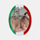 Italienisches Baby's First Christmas Ornament Aus Metall (Vorderseite links)