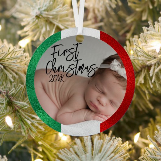 Italienisches Baby's First Christmas Ornament Aus Metall (InSitu)