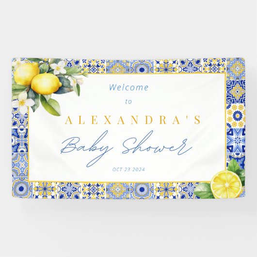 Italienisches Banner für Lemon Baby Dusche (Horizontal)