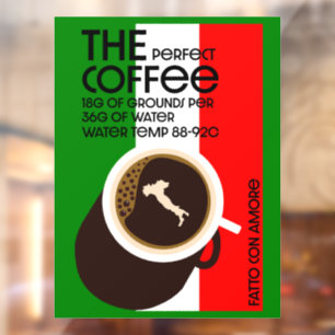 Italienisches Baristas Fensteraufkleber
