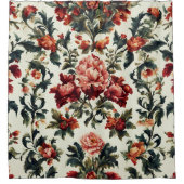 Italienisches Barock. Chic Blume und Blätter Duschvorhang (Vorderseite)