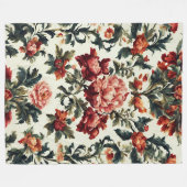 Italienisches Barock. Chic Blume und Blätter Fleecedecke (Vorderseite (Horizontal))