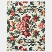 Italienisches Barock. Chic Blume und Blätter Fleecedecke (Vorderseite)