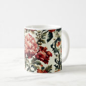 Italienisches Barock. Chic Blume und Blätter Kaffeetasse (VorderseiteRechts)