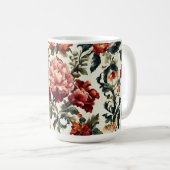 Italienisches Barock. Chic Blume und Blätter Kaffeetasse (VorderseiteRechts)