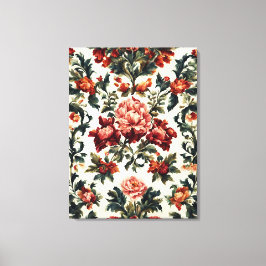 Italienisches Barock. Chic Blume und Blätter Leinwanddruck