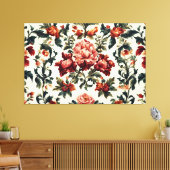 Italienisches Barock. Chic Blume und Blätter Leinwanddruck (Insitu (Wohnzimmer))