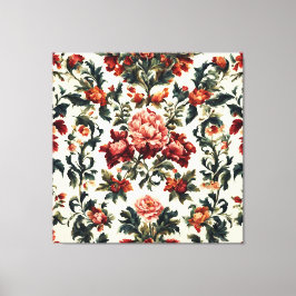 Italienisches Barock. Chic Blume und Blätter Leinwanddruck