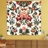 Italienisches Barock. Chic Blume und Blätter Leinwanddruck (Insitu (Wohnzimmer))