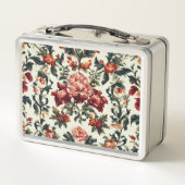 Italienisches Barock. Chic Blume und Blätter Metall Brotdose (Rückseite)