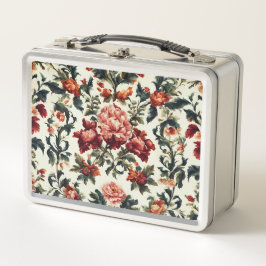 Italienisches Barock. Chic Blume und Blätter Metall Brotdose