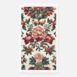 Italienisches Barock. Chic Blume und Blätter Serviette