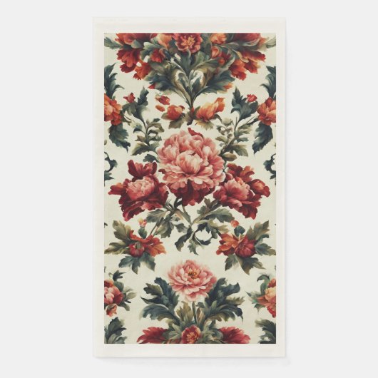 Italienisches Barock. Chic Blume und Blätter Serviette (Vorderseite)