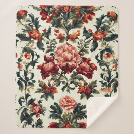 Italienisches Barock. Chic Blume und Blätter Sherpadecke