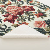 Italienisches Barock. Chic Blume und Blätter Sherpadecke (3/4)