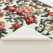 Italienisches Barock. Chic Blume und Blätter Sherpadecke (3/4)