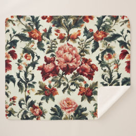 Italienisches Barock. Chic Blume und Blätter Sherpadecke