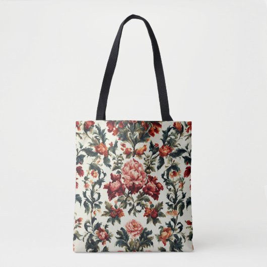 Italienisches Barock. Chic Blume und Blätter Tasche (Vorderseite)